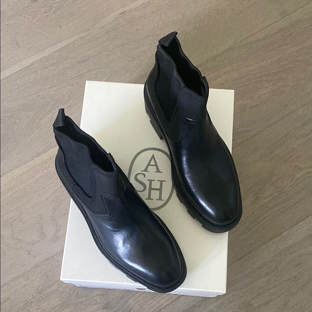 Ash Black Combat Moto Boots